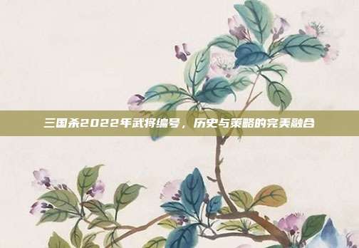 三国杀2022年武将编号,历史与策略的完美融合