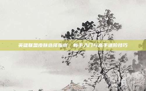 英雄联盟皮肤选择指南,新手入门与高手进阶技巧
