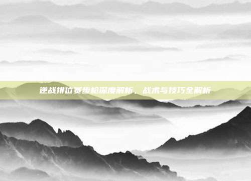 逆战排位赛步枪深度解析,战术与技巧全解析