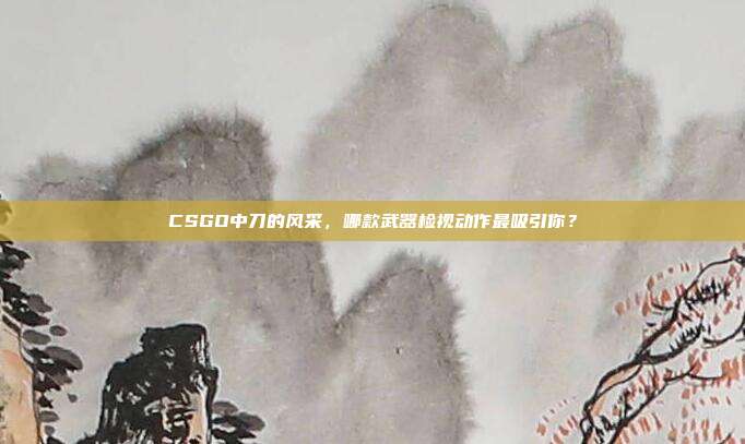 CSGO中刀的风采,哪款武器检视动作最吸引你?