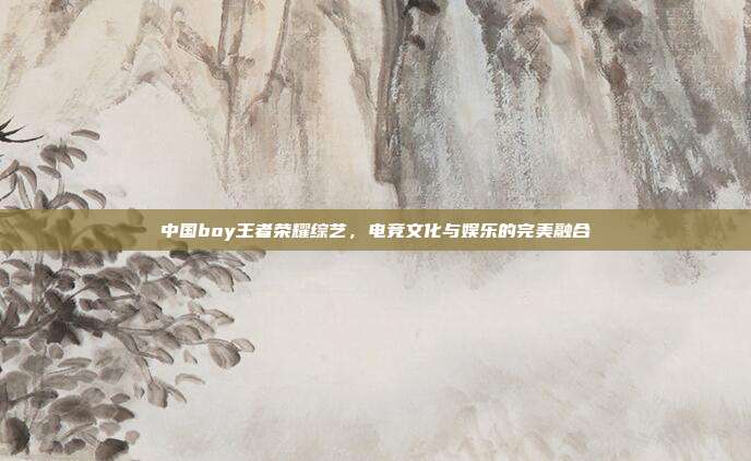 中国boy王者荣耀综艺,电竞文化与娱乐的完美融合