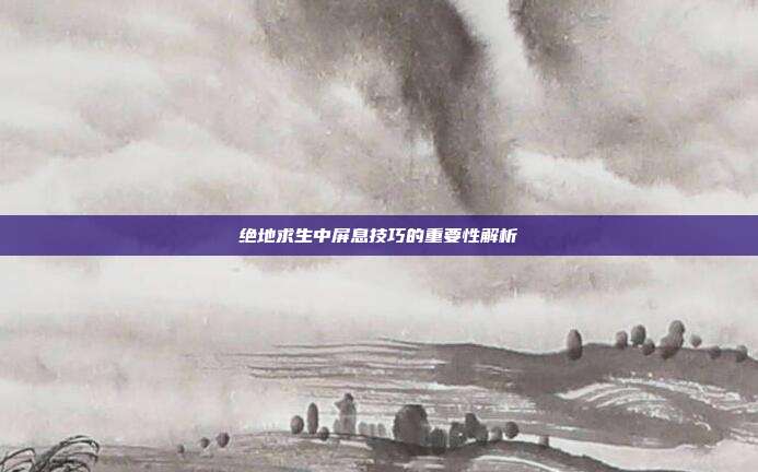 绝地求生中屏息技巧的重要性解析