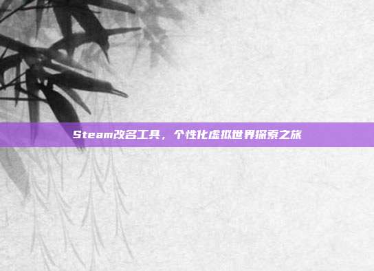 Steam改名工具,个性化虚拟世界探索之旅