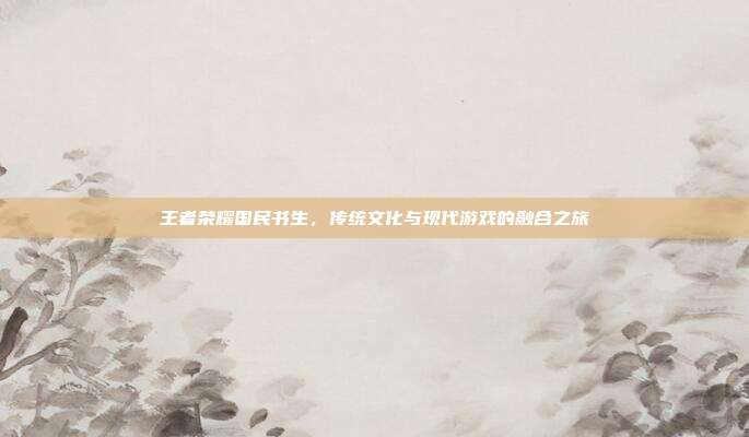 王者荣耀国民书生,传统文化与现代游戏的融合之旅