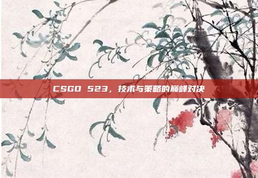 CSGO 523,技术与策略的巅峰对决
