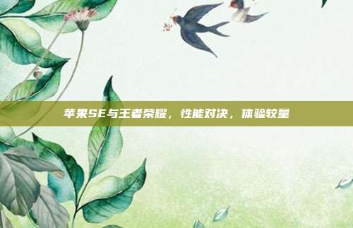 苹果SE与王者荣耀,性能对决,体验较量