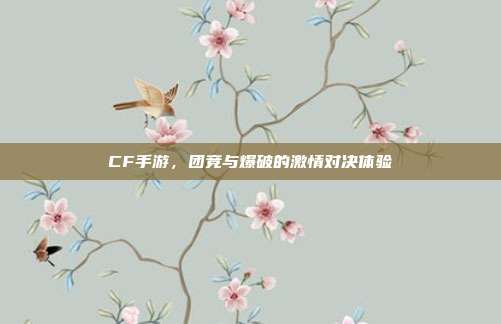 CF手游,团竞与爆破的激情对决体验