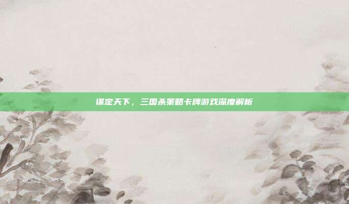 谋定天下,三国杀策略卡牌游戏深度解析