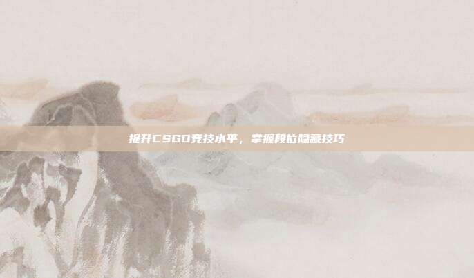 提升CSGO竞技水平,掌握段位隐藏技巧