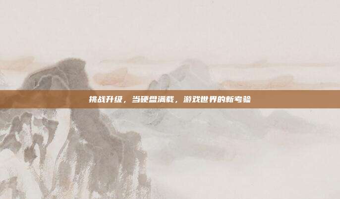 挑战升级,当硬盘满载,游戏世界的新考验