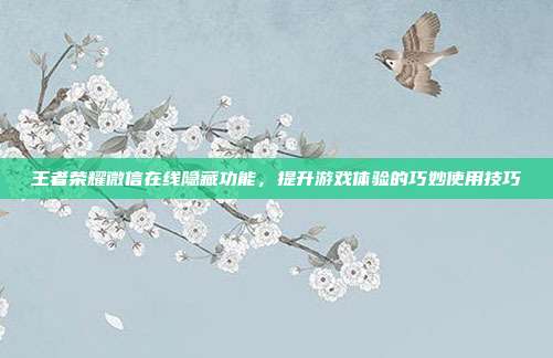 王者荣耀微信在线隐藏功能,提升游戏体验的巧妙使用技巧