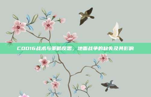 COD16战术与策略反思,地面战争的缺失及其影响