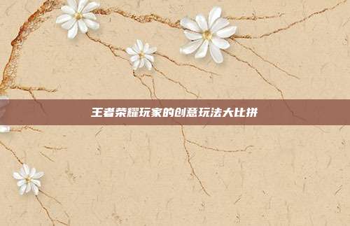 王者荣耀玩家的创意玩法大比拼