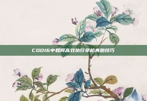 COD16中如何高效执行举枪奔跑技巧