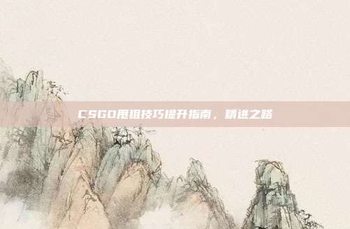 CSGO甩狙技巧提升指南,精进之路