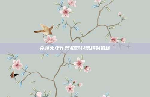 穿越火线作弊机器封禁规则揭秘