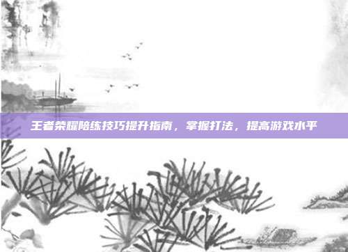 王者荣耀陪练技巧提升指南,掌握打法,提高游戏水平
