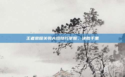 王者荣耀关羽大招技巧掌握,决胜千里