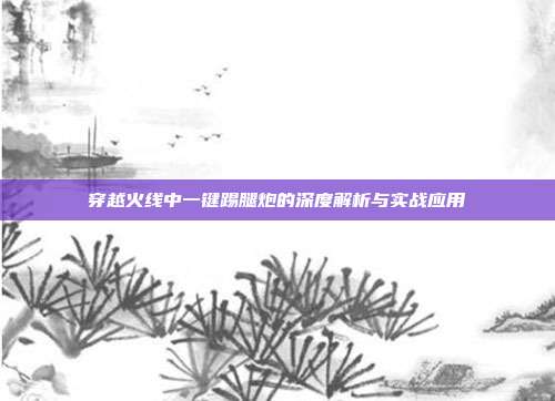 穿越火线中一键踢腿炮的深度解析与实战应用