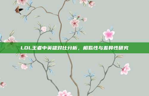 LOL王者中英雄对比分析,相似性与差异性研究