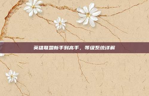 英雄联盟新手到高手,等级系统详解