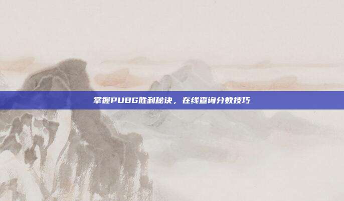 掌握PUBG胜利秘诀,在线查询分数技巧