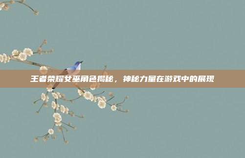 王者荣耀女巫角色揭秘,神秘力量在游戏中的展现