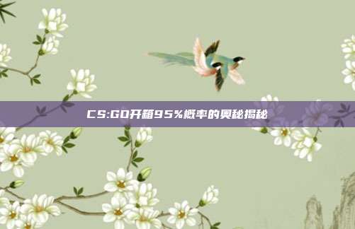CS:GO开箱95%概率的奥秘揭秘