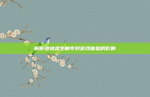 解析绝地求生帧率对游戏体验的影响