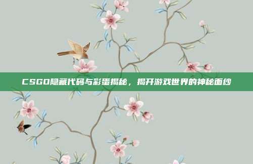 CSGO隐藏代码与彩蛋揭秘,揭开游戏世界的神秘面纱