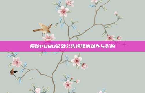 揭秘PUBG游戏公告视频的制作与影响