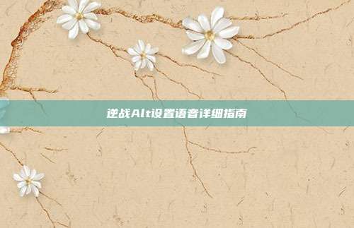 逆战Alt设置语音详细指南