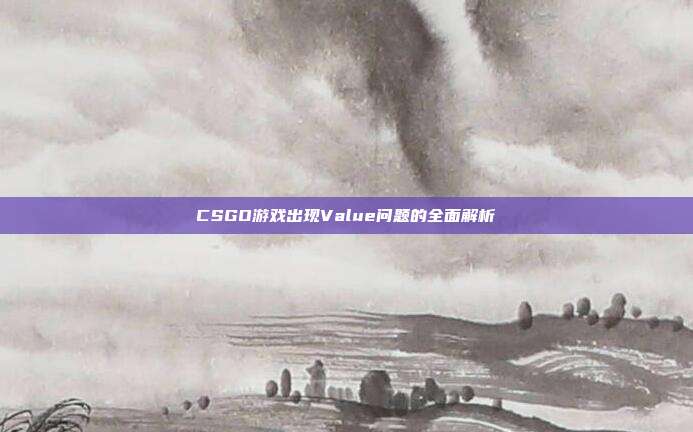 CSGO游戏出现Value问题的全面解析