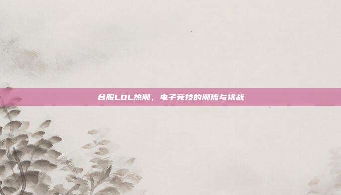 台服LOL热潮,电子竞技的潮流与挑战