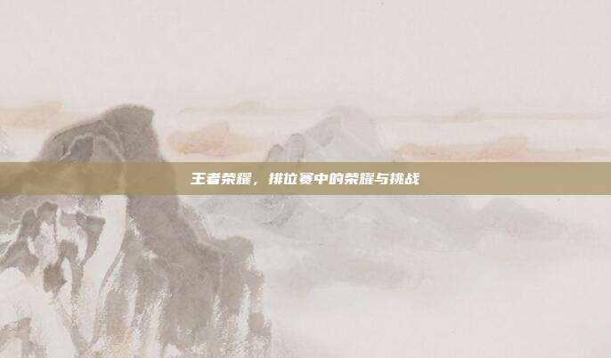王者荣耀,排位赛中的荣耀与挑战