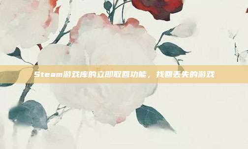 Steam游戏库的立即取回功能,找回丢失的游戏