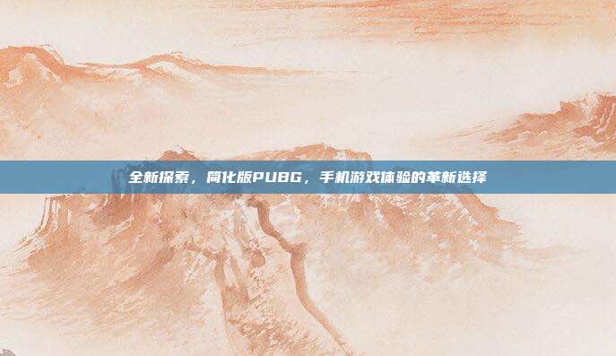 全新探索,简化版PUBG,手机游戏体验的革新选择