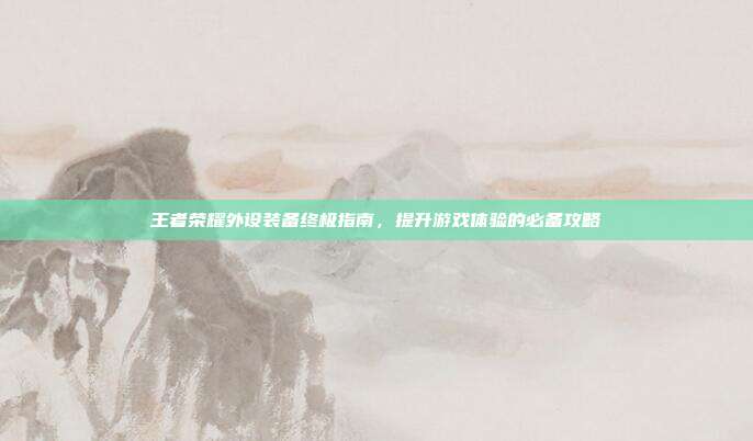 王者荣耀外设装备终极指南,提升游戏体验的必备攻略