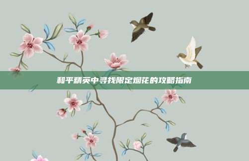和平精英中寻找限定烟花的攻略指南