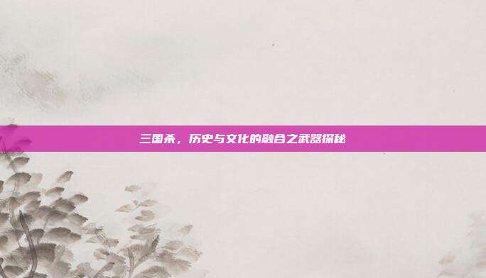 三国杀,历史与文化的融合之武器探秘