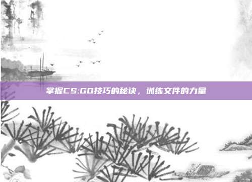 掌握CS:GO技巧的秘诀,训练文件的力量
