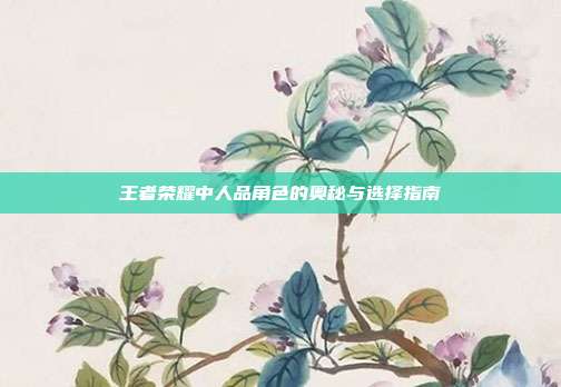 王者荣耀中人品角色的奥秘与选择指南