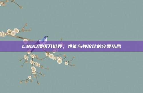 CSGO顶级刀推荐,性能与性价比的完美结合