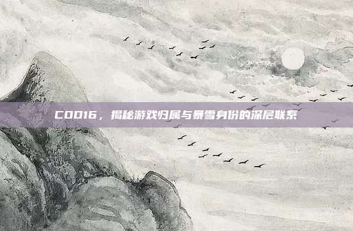 COD16,揭秘游戏归属与暴雪身份的深层联系