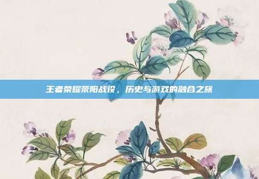 王者荣耀荥阳战役,历史与游戏的融合之旅
