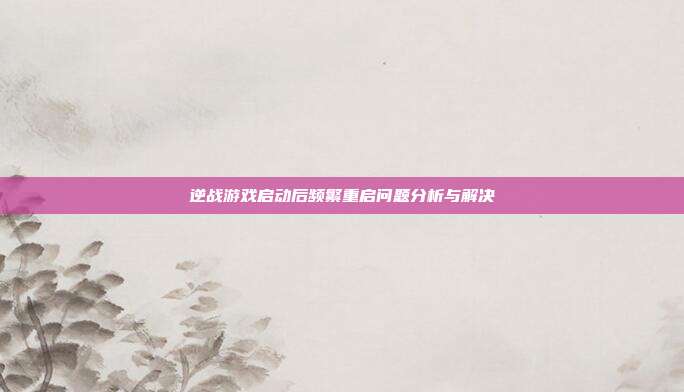 逆战游戏启动后频繁重启问题分析与解决