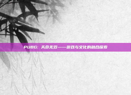 PUBG: 天命无双——游戏与文化的融合探索