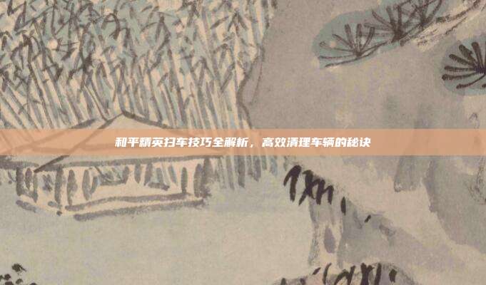 和平精英扫车技巧全解析,高效清理车辆的秘诀