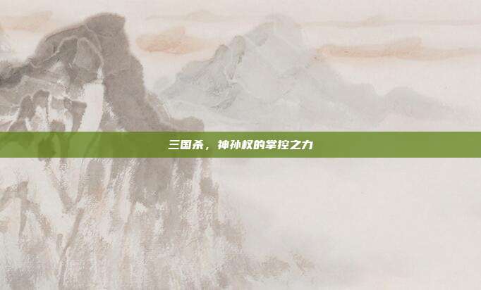 三国杀,神孙权的掌控之力