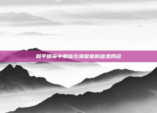 和平精英中那些充满爱意的温柔网名